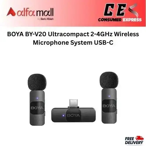 BOYA BYV20 Ultracompact 24GHz Wireless Microphe System USBC