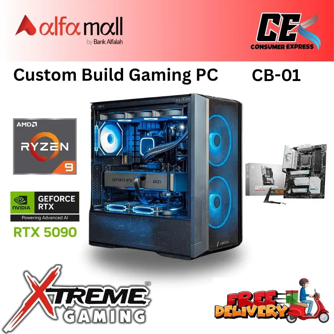 Custom Gaming Build CB01 Ryzen 9 9950X3D with RTX 5090 Ryzen 9 Gaming Build