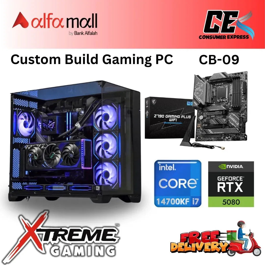 Custom Gaming Build CB09 Intel i7 14700KF with RTX 5080 Intel 14th Gen Gaming Build