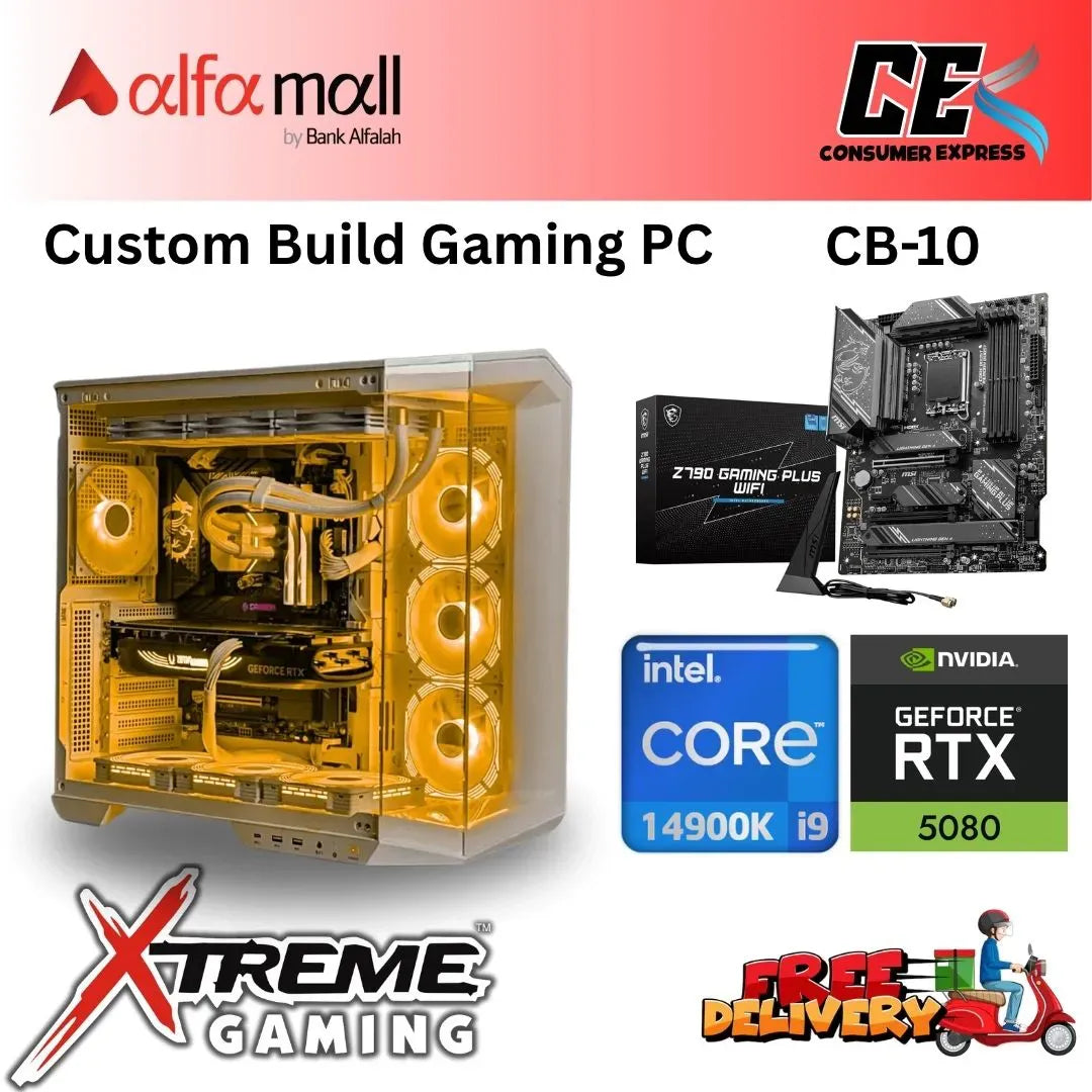 Custom Gaming Build CB10 Intel i9 14900K with RTX 5080 Intel 14th Gen Gaming Build