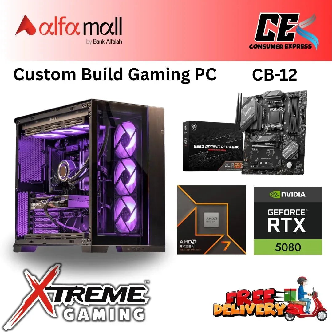 Custom Gaming Build CB12 Ryzen 7 9700X with RTX 5080 Ryzen 7 Gaming Build