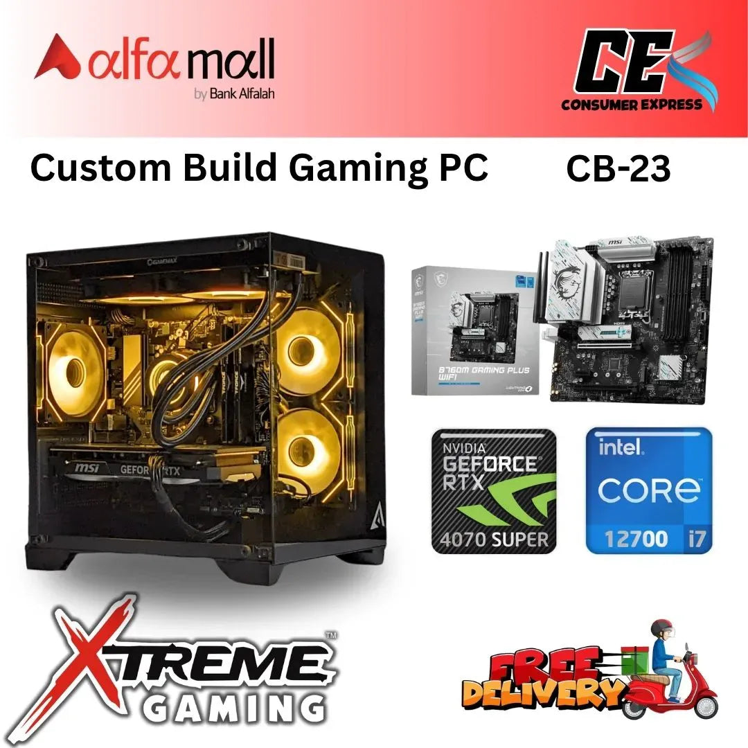Custom Gaming Build CB23 Intel Core i7 12700 with RTX 4070 Super Intel i7 Gaming Build