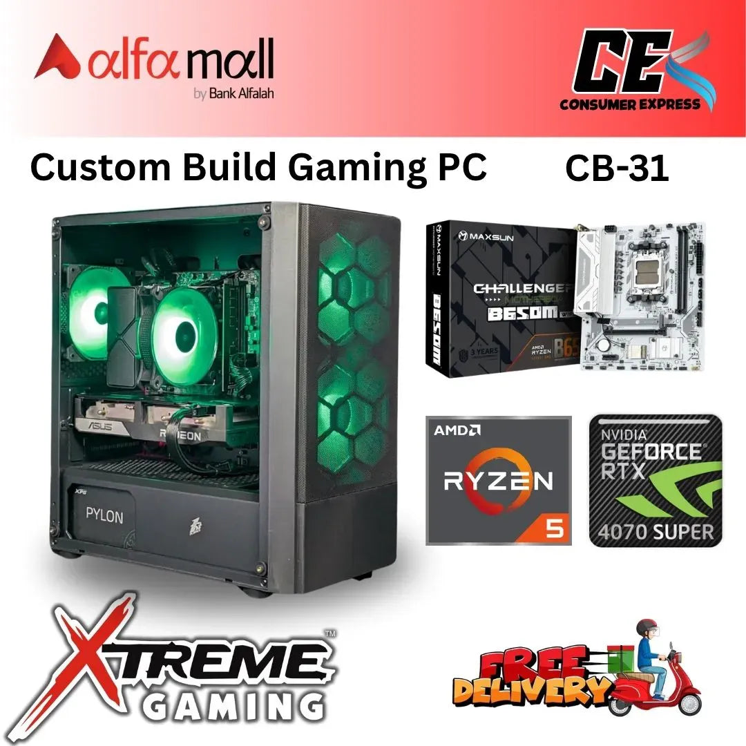 Custom Gaming Build CB31 Ryzen 5 7500F with RTX 4070 Super Ryzen 5 Gaming Build