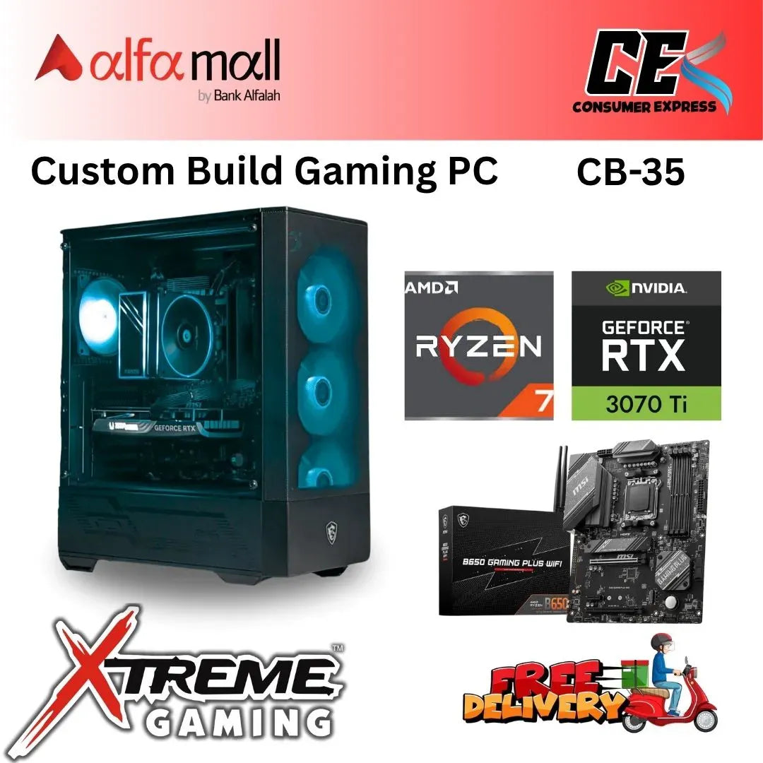 Custom Gaming Build CB35 Ryzen 7 7700 with RTX 3070TI Ryzen 7 Gaming Build