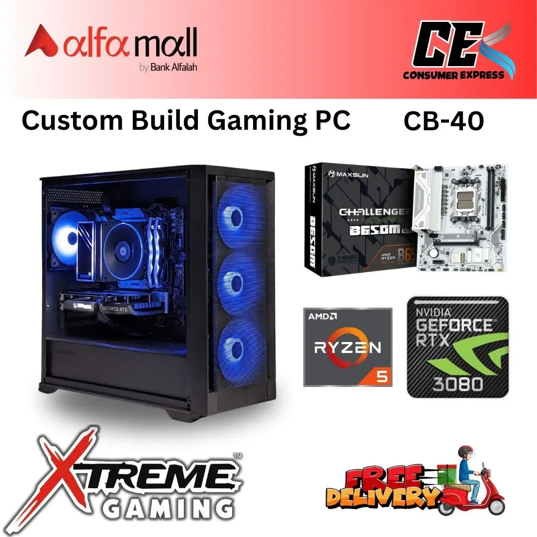 Custom Gaming Build CB40 Ryzen 5 7500F with RTX 3080 Ryzen Gaming Build