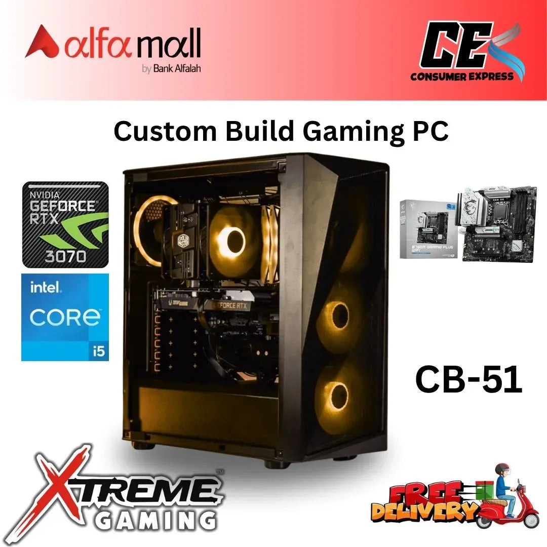 Custom Gaming Build CB51 Intel Core i5 12400F with RTX 3070 12th Gen Gaming Build