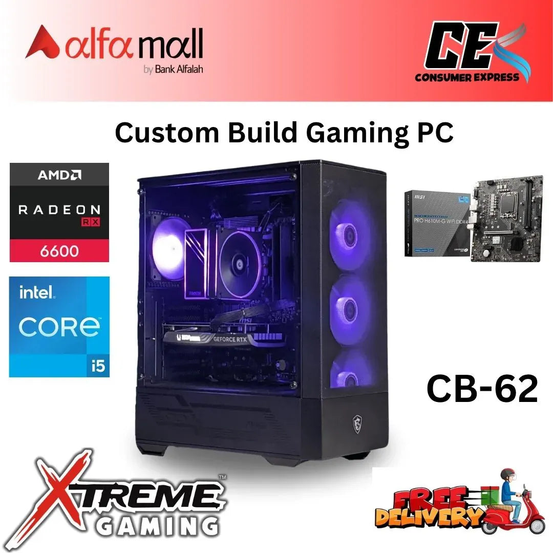 Custom Gaming Build CB62 Intel Core i5 12400F Build with RX 6600 in Pakistan 12th Gen Budget Build