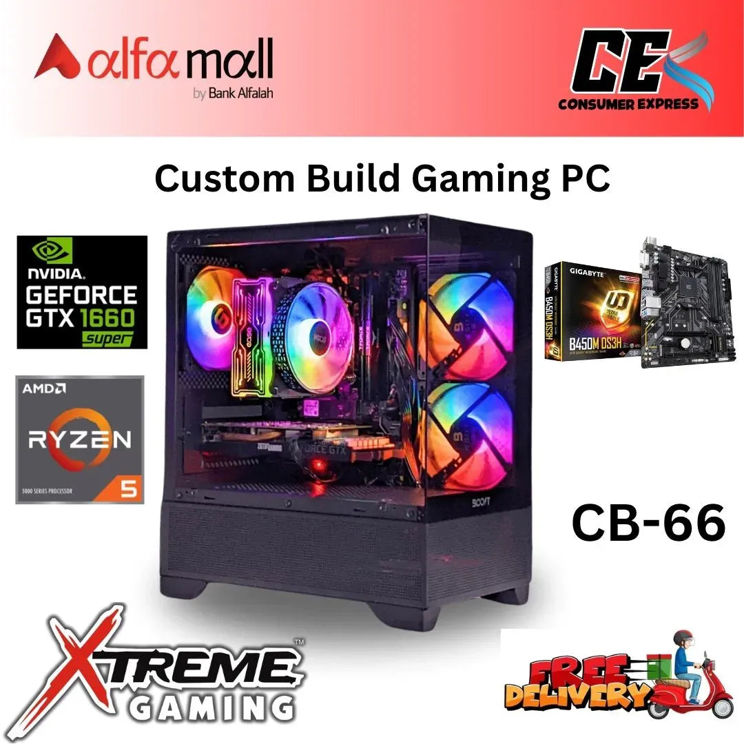 Custom Gaming Build CB66 Ryzen 5 5600 Gaming PC with GTX 1660 Super Ryzen Gaming PC Build