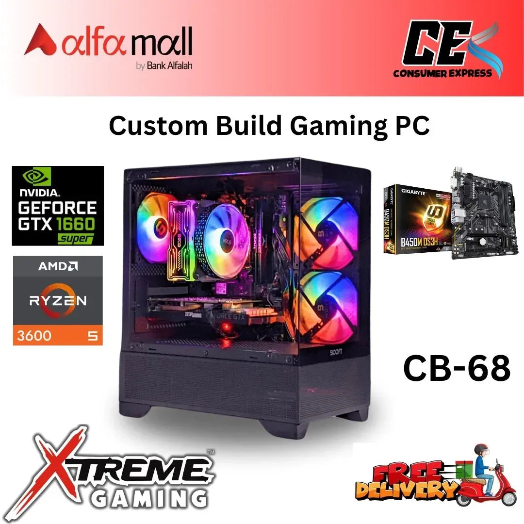 Custom Gaming Build CB68 Ryzen 5 3600 with GTX 1660 Super Ryzen Gaming PC