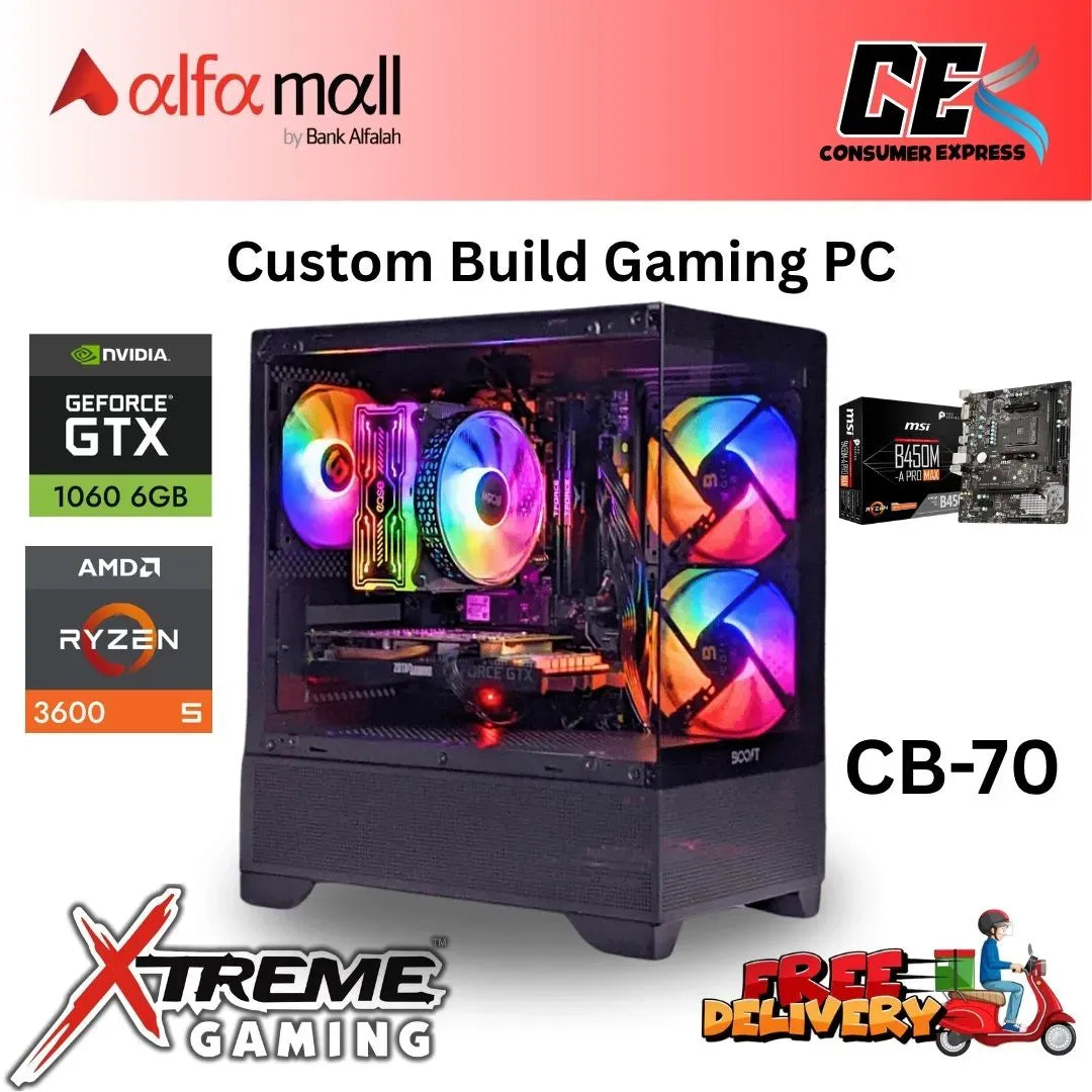 Custom Gaming Build CB70 Ryzen 5 3600 with GTX 1060 Ryzen Gaming PC