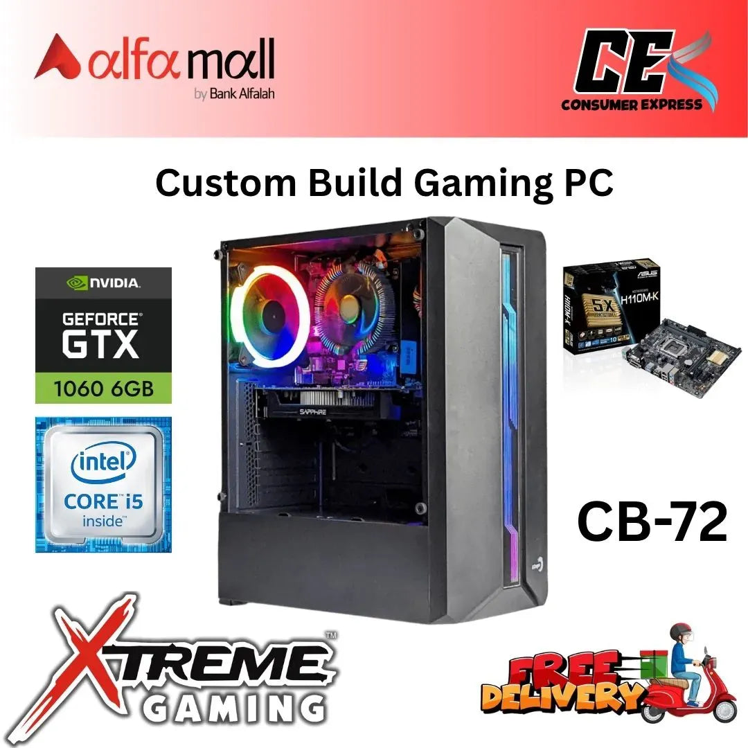 Custom Gaming Build CB72 Intel Core i5 6500 (6th Gen) Gaming PC with Geforce GTX 1060 6GB