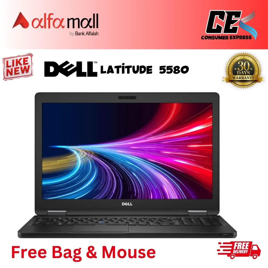 DELL Latitude 5580 Core-i5-7th Gen 8GB RAM 256GB SSD (Like New) - Free Bag & Mouse