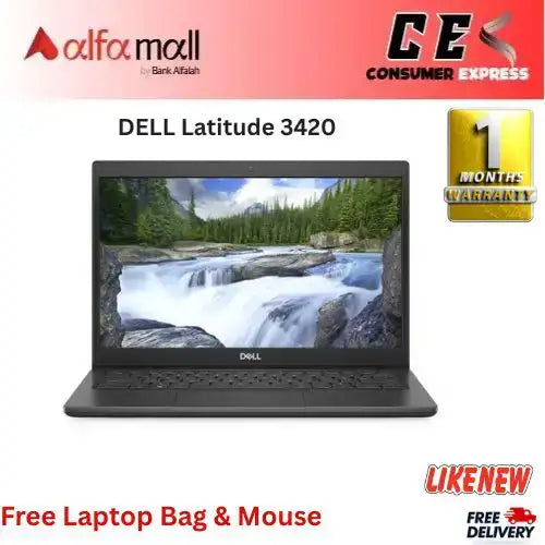 DELL Litude 3420 Core i7 11th Generi 16GB Ram 512GB SSD 14 Inch Display (Like New) Free Laptop Bag & Mouse