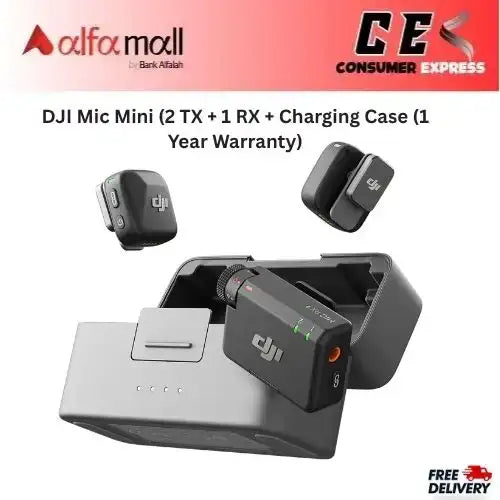 DJI Mic Mini (2 TX + 1 RX + Charging Case (1 Year Warranty)