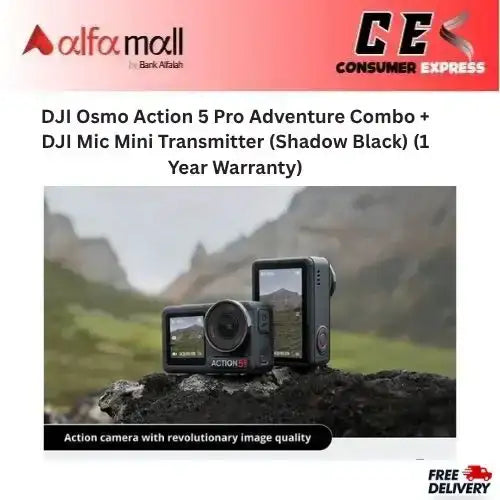 DJI Osmo Acti 5 Pro Adventure Combo + DJI Mic Mini Transmitter (Shadow Black) (1 Year Warranty)