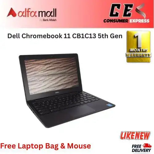 Dell Chromebook 11 CB1C13 5th Gen 4GB Ram 16GB SSD Web Cam 8 Hours Btery Playstore Supported Chrome OS