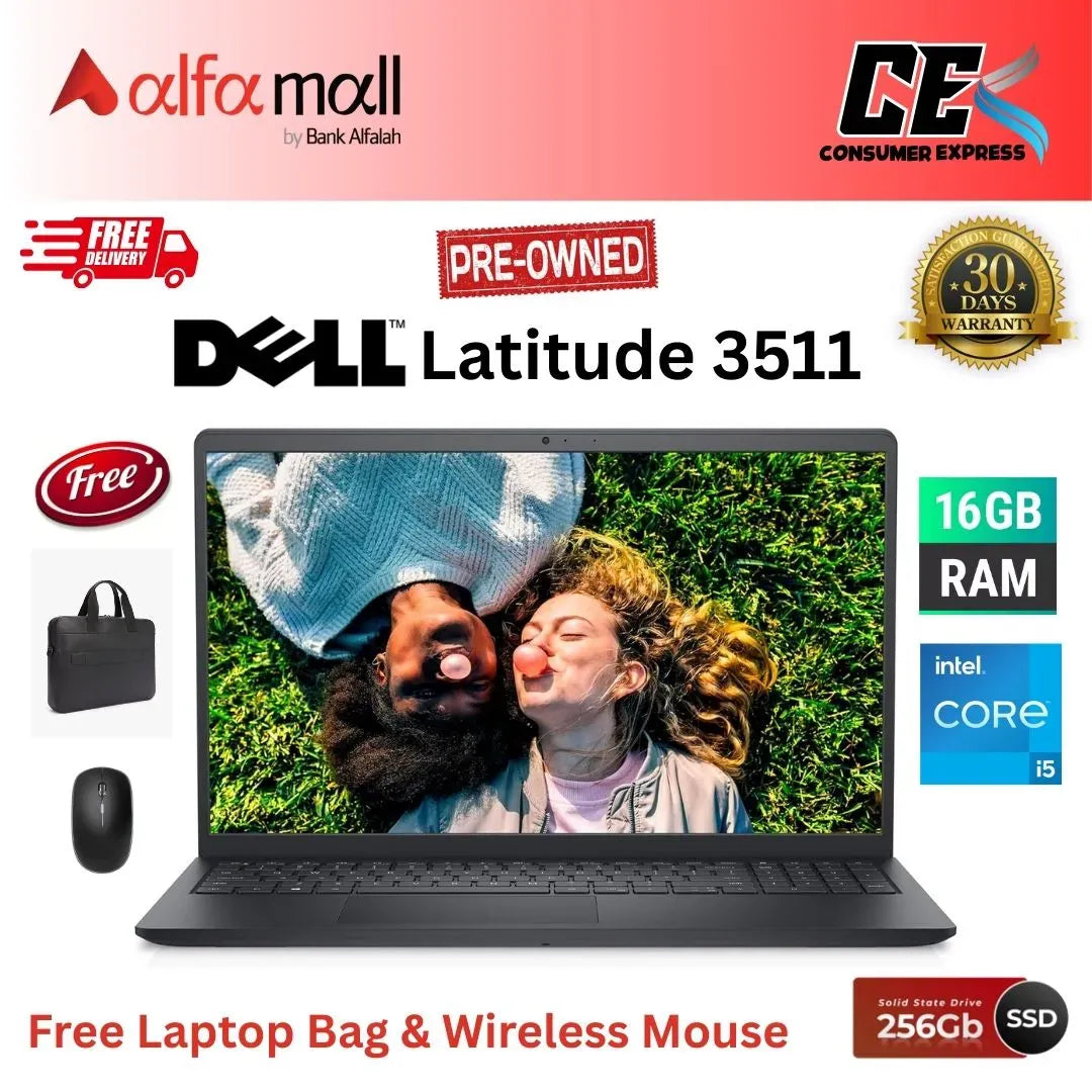 Dell Inspir511 Corei511th Gen 16GB RAM 256GB SSD 15.6Inch Display (Like New)