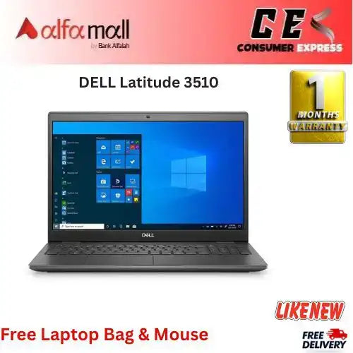 Dell Latitude 3510 Ci5 10th Generation 8GB RAM 256GB SSD 15.6" Display (Like New) - Free Bag & Mouse -