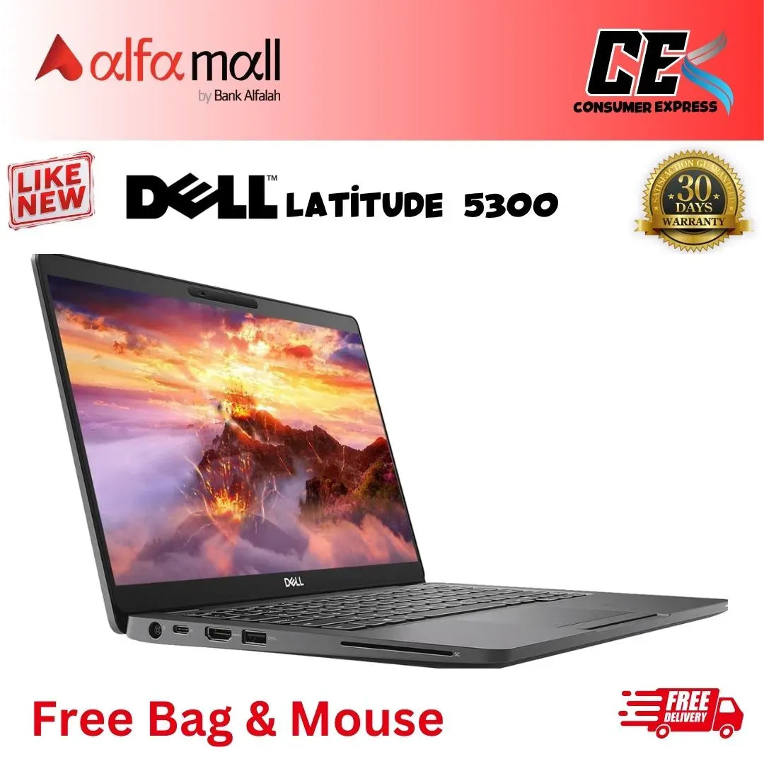Dell Latitude 5300 Core-i5-8th Gen 8 GB RAM 256 GB SSD 13.3-Inch Display (Like New) - Free Bag & Mouse