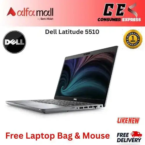 Dell Latitude 5510 Ci5 10th Generation 16GB RAM 512GB SSD 15.6" Display (Like New) - Free Bag & Mouse -