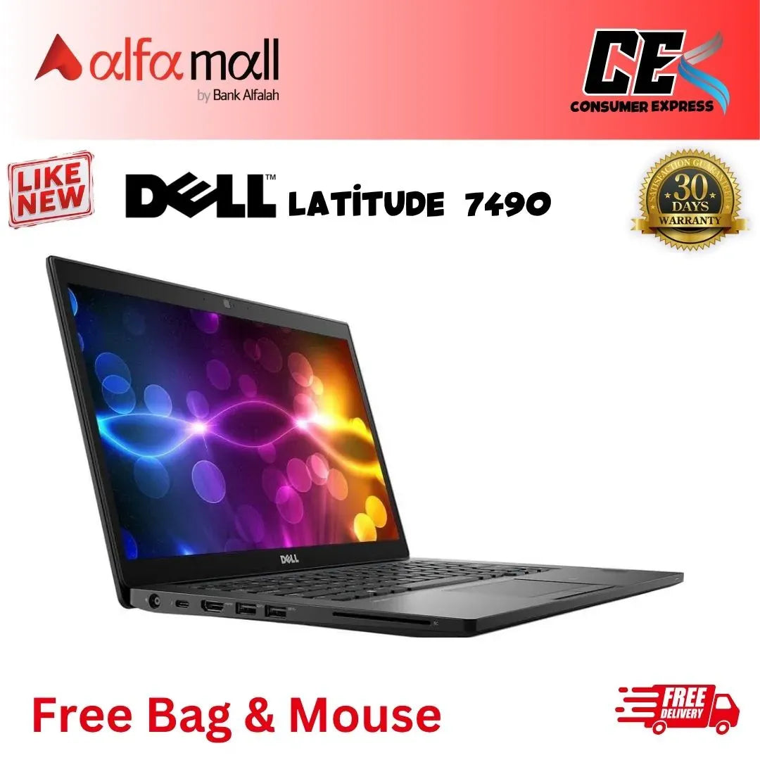 Dell Latitude 7490 Core-i5-7th Gen 8 GB RAM 256 GB SSD 14-Inch Display (Like New) - Free Bag & Mouse
