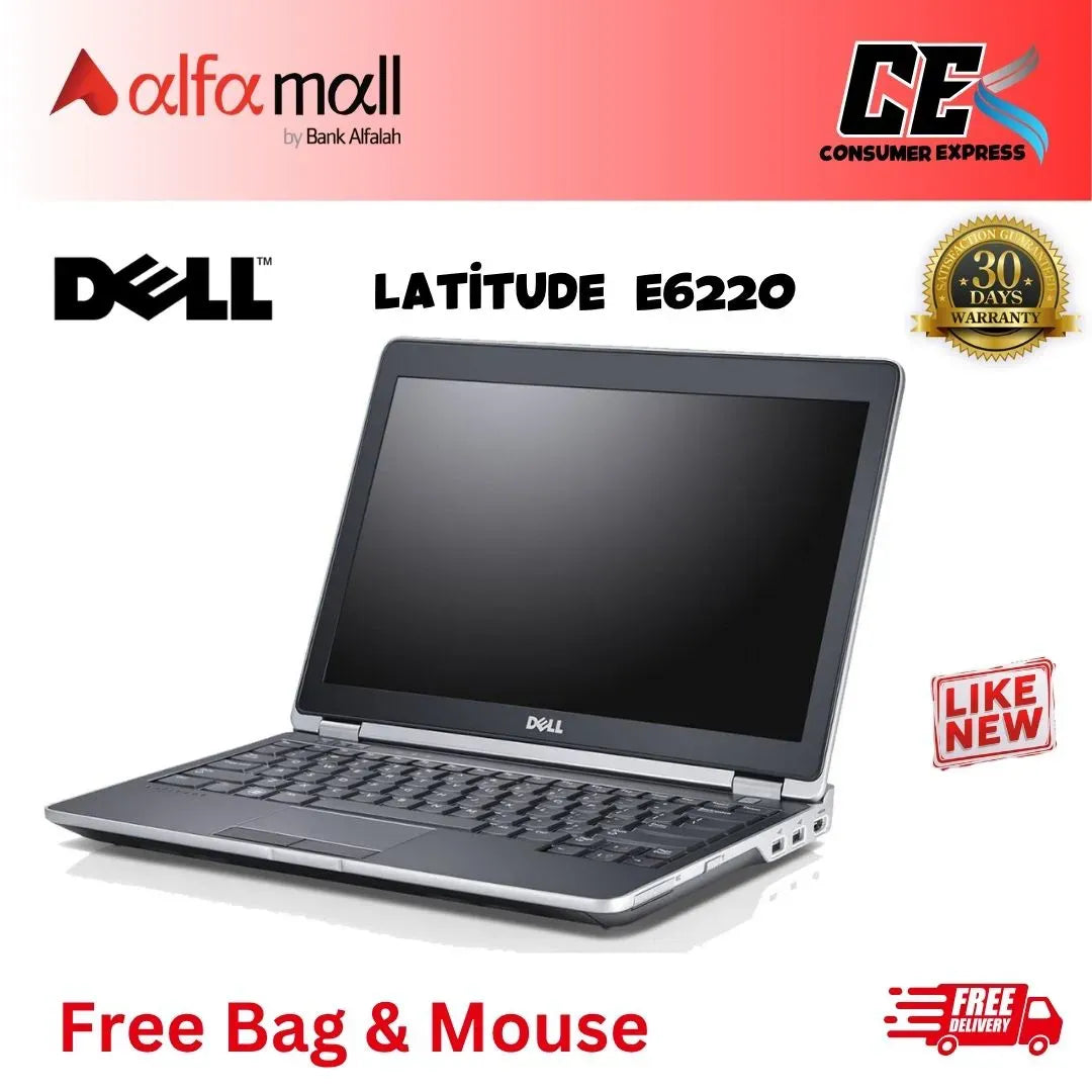 Dell Latitude E6220 Core-i5-2nd 4GB RAM 128GB SSD 12.5-Inch Display (Like New) - Free Bag & Mouse -