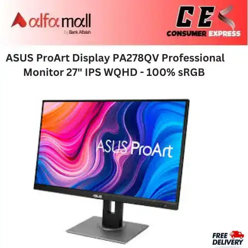 ASUS ProArt Display PA278QV Professional Monitor 27" IPS WQHD - 100% sRGB - Calman Verified