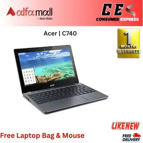 Acer C740 128GB Storage 2GB RAM 11.6€³ Display Windows 10 4 Hours Btery Chromebook