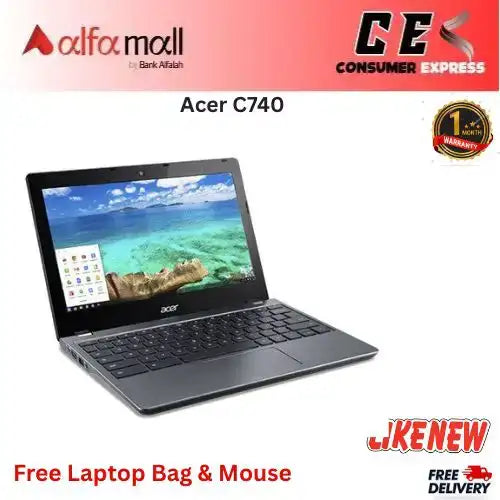Acer C740 128GB Storage 4GB RAM 11.6 Inch Display Windows 10 9 Hours Btery Chromebook (Like New) Free Bag & Mouse