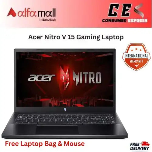 Acer Nitro V 15 Gaming Laptop | Intel Core i9-13900H 16GB DDR5 Memory 512GB SSD - NVIDIA GeForce RTX 4060 8GB GDDR6 - 15.6" IPS 165Hz Display - Obsidian Black
