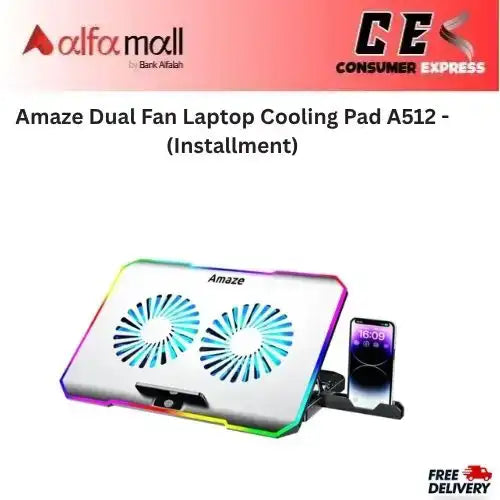 Amaze Dual Fan Laptop Cooling Pad A512 -