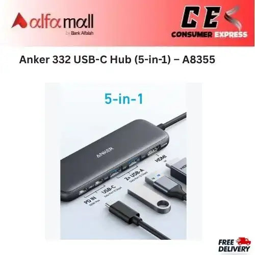 Anker 332 USB-C Hub (5-in-1) – A8355 -