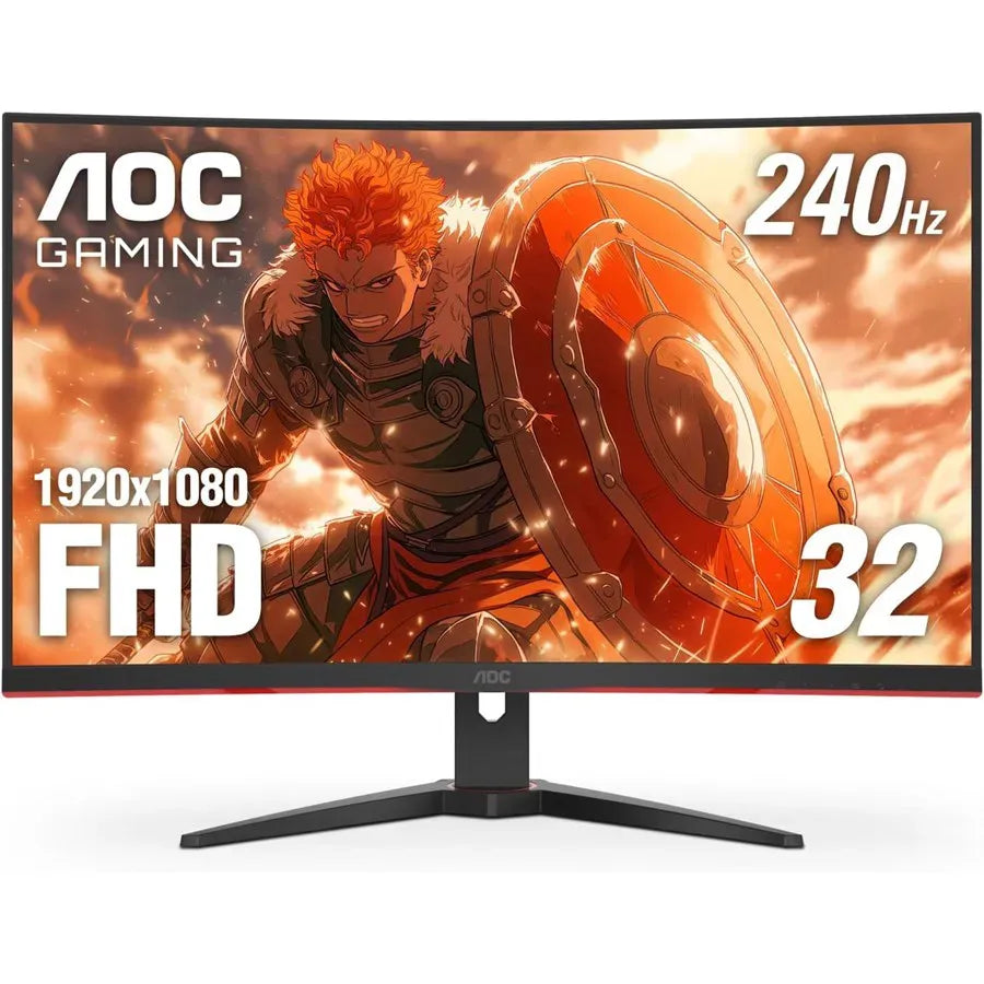 AOC C32G2ZE Gaming Mitor 31.5" Curved 1500R FHD VA 240Hz 0.5ms MPRT, Freesync Premium, Flicker Free, 3Sided Frameless