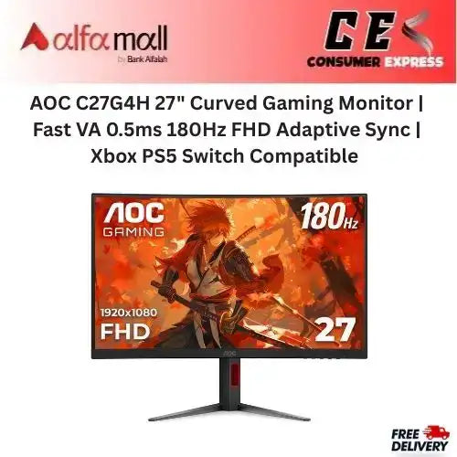 AOC CQ32G4E 31.5" QHD Curved Gaming Mitor 0.5ms 180Hz HDR 10