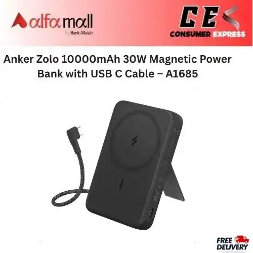 Anker Zolo 10000mAh 30W Magnetic Power Bank with USB C Cable – A1685 -