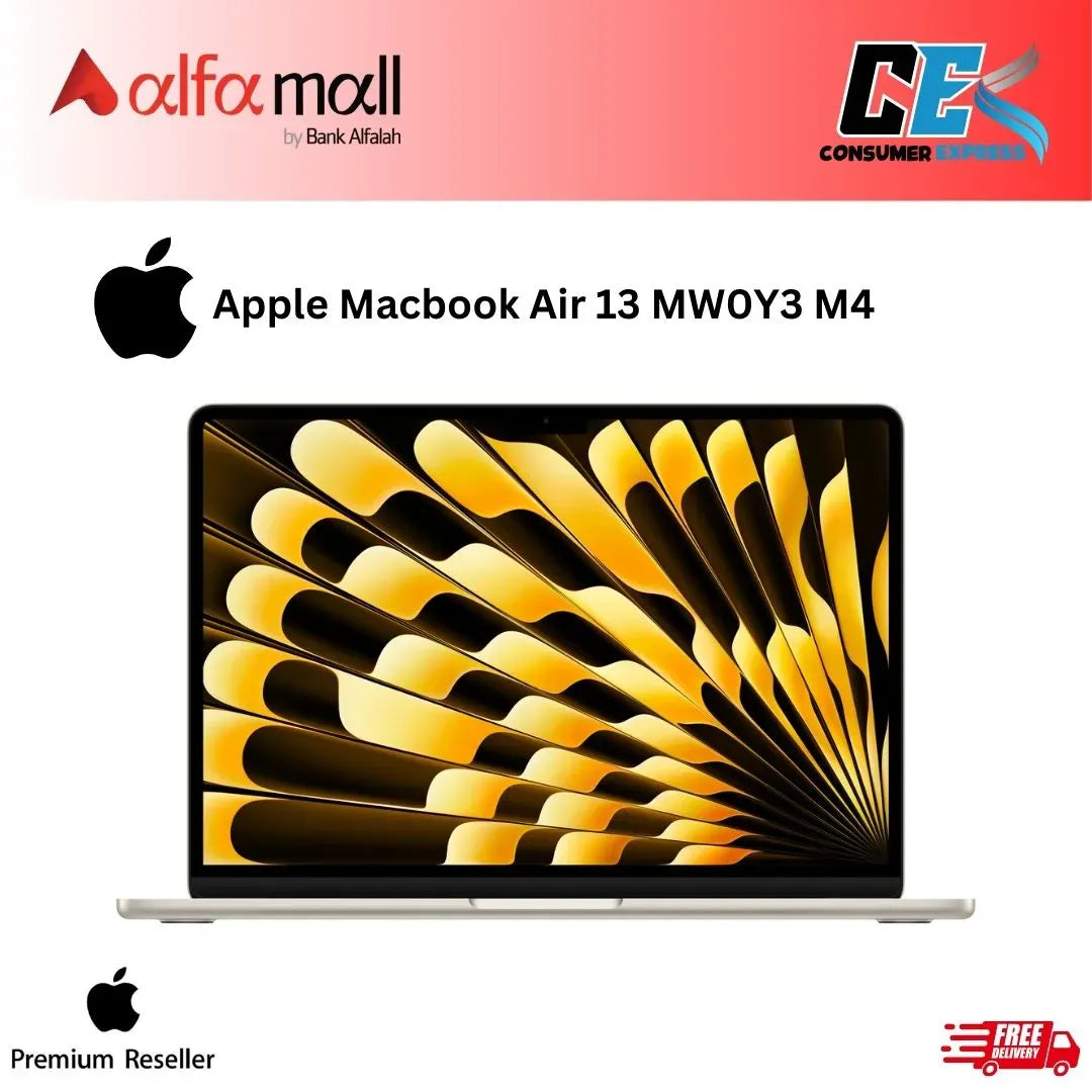 Apple 2025 MacBook Air 13-inch Laptop with M4 chip, 13.6-inch Liquid Retina Display, 16GB Unified Memory, 256GB SSD Storage, 12MP Camera, Touch ID, Starlight MW0Y3 (Brand New, Sealed)