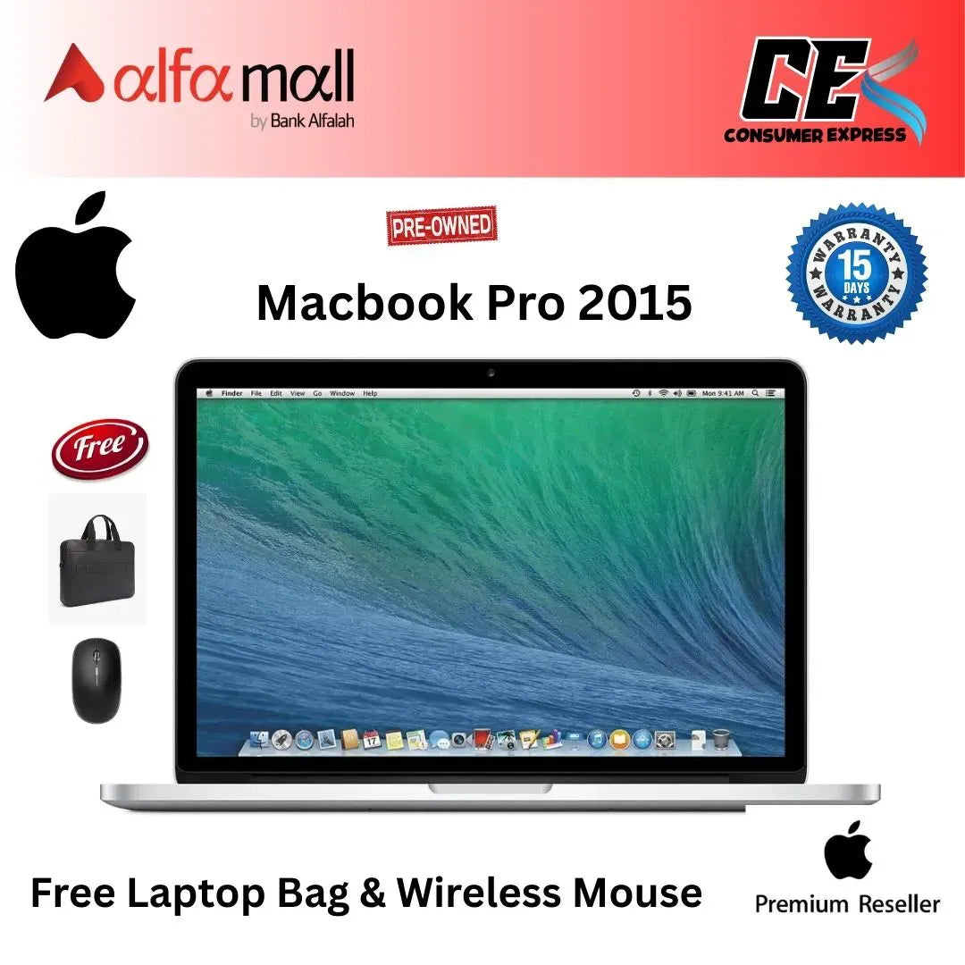 Apple MacBook Pro 2015 Corei5 8GB RAM 256GB SSD 13€³ Retina Display With Charger (Like New) (Free Bag and Mouse)