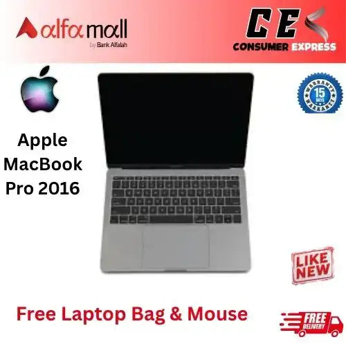Apple MacBook Pro 2016 Corei7 16GB RAM 500GB SSD 13" Display Space Gray (Like New) Free Bag & Mouse