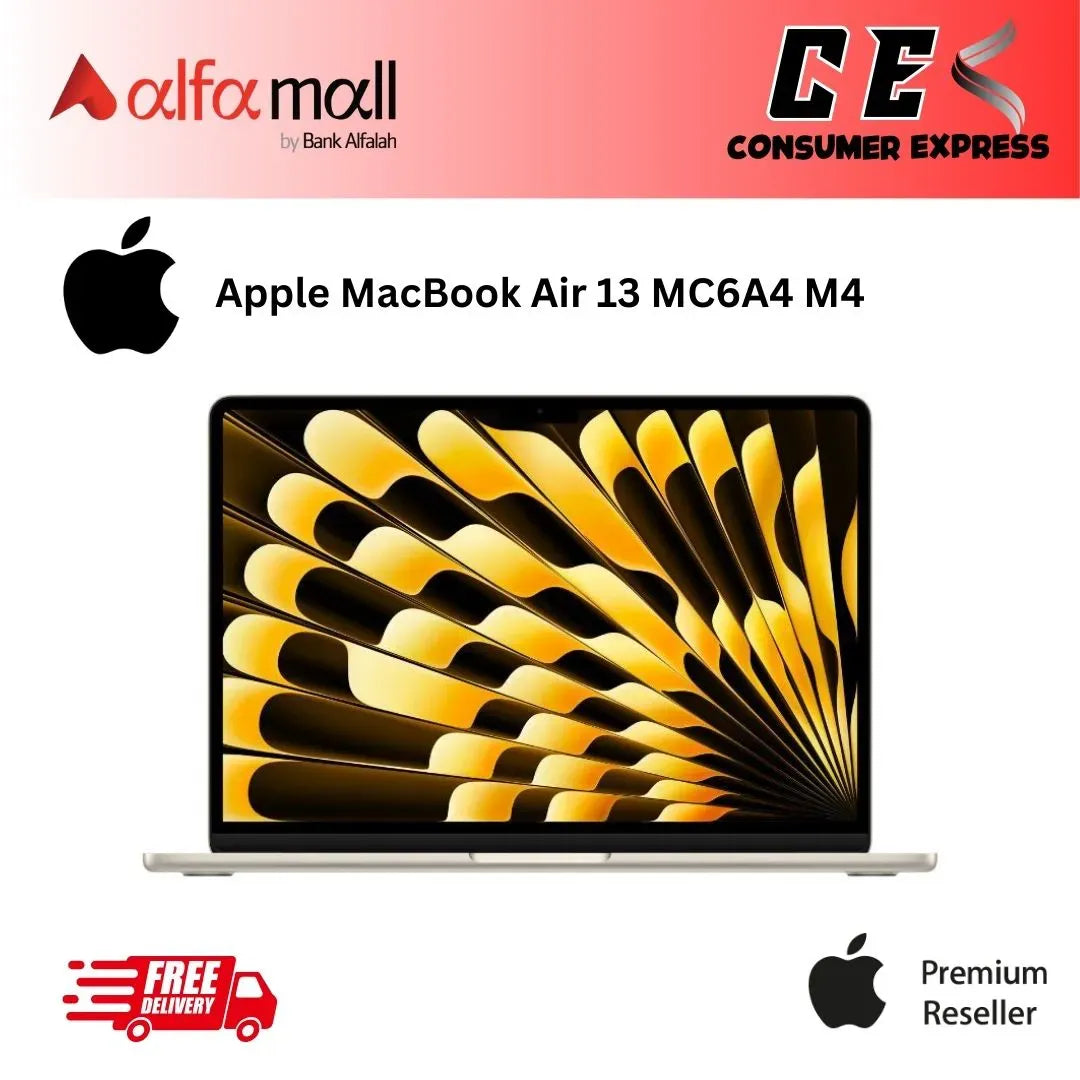 Apple 2025 MacBook Air 13-inch Laptop with M4 chip, 13.6-inch Liquid Retina Display, 24GB Unified Memory, 512GB SSD Storage, 12MP Camera, Touch ID, Starlight MC6A4 Brand New, Sealed)