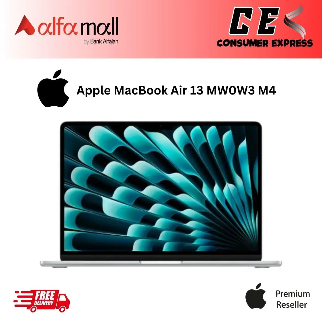 Apple 2025 MacBook Air 13-inch Laptop with M4 chip 13.6-inch Liquid Retina Display, 16GB Unified Memory, 256GB SSD Storage, 12MP Camera, Touch ID Silver MW0W3 (Brand New, Sealed)