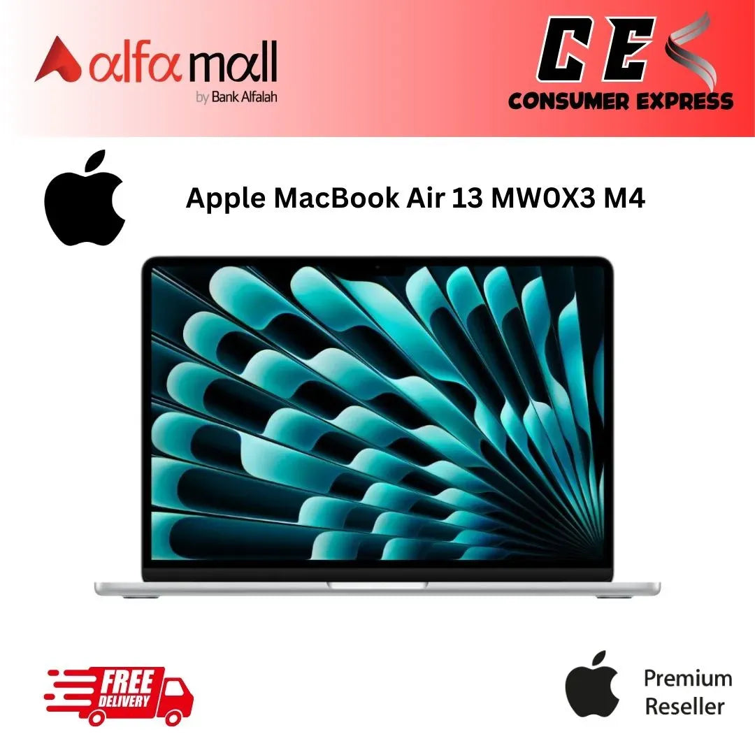 Apple 2025 MacBook Air 13-inch Laptop with M4 chip 13.6-inch Liquid Retina Display, 16GB Unified Memory, 512GB SSD Storage, 12MP Camera, Touch ID, Silver MW0X3 (Brand New, Sealed)