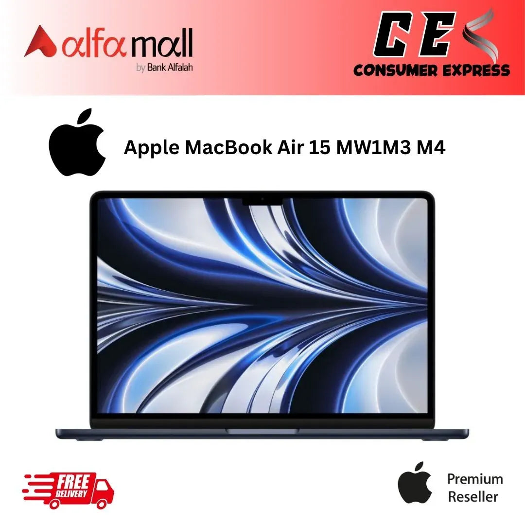 Apple 2025 MacBook Air 15-inch Laptop with M4 chip: Built for Apple Intelligence, 13.6-inch Liquid Retina Display, 16GB Unified Memory, 512GB SSD Storage, 12MP Camera, Touch ID; Midnight MW1M3 (Brand New, Sealed)