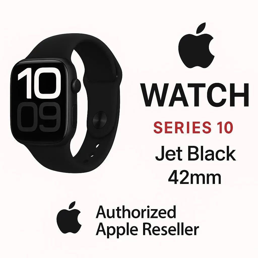 Apple Watch Series 10 42 mm Jet Black with Sports Band (Brand New, 100% Original, Non Active, 1 Year Warranty)-