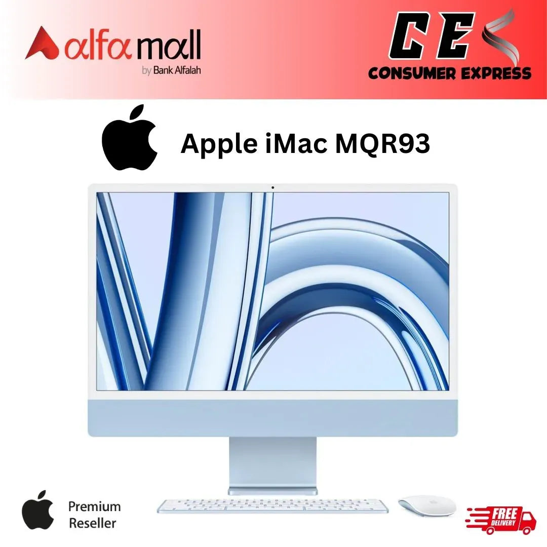 Apple iMac MQR93 M3 chip 8core CPU 10core GPU 8GB Unified Memory 256GB Storage 24inch 45K Retina Display New N Active Sealed