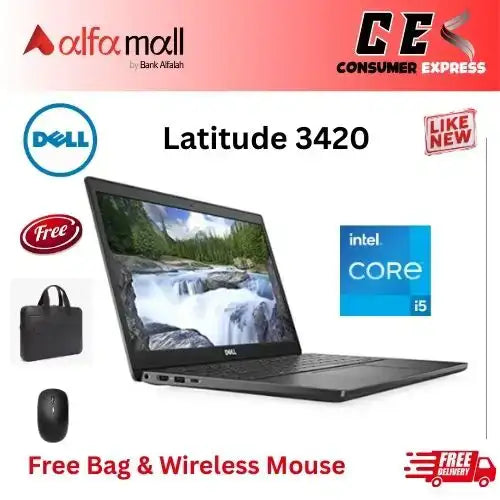 DELL Latitude 3420 Intel Core i5 11th Gen, 8GB RAM, 256GB SSD, 14-Inch Display (Like New) Free Bag & Mouse (0% Markup Upto 6 Months)