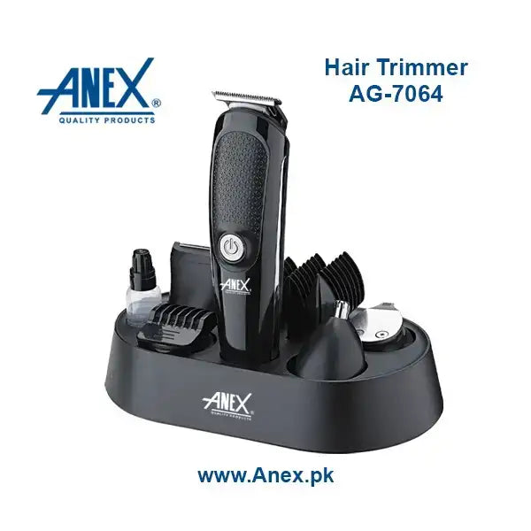 Anex Hair Trimmer AG-7064 5 in 1 Kit With Lithium Battery- (Official Warranty) (0% Markup upto 6 Months)