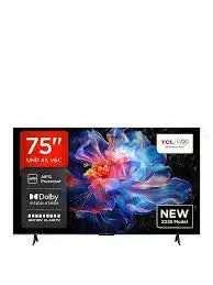 TCL 4K LED TV 75inch 75 V6C Google TV With AiPQ Processor (0% Markup Upto 6 Months)