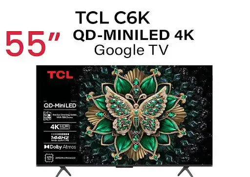 TCL 55" C6K QD-Mini LED TV | 2 Year Official Warranty (Latest Model) (0% Markup Upto 6 Months)