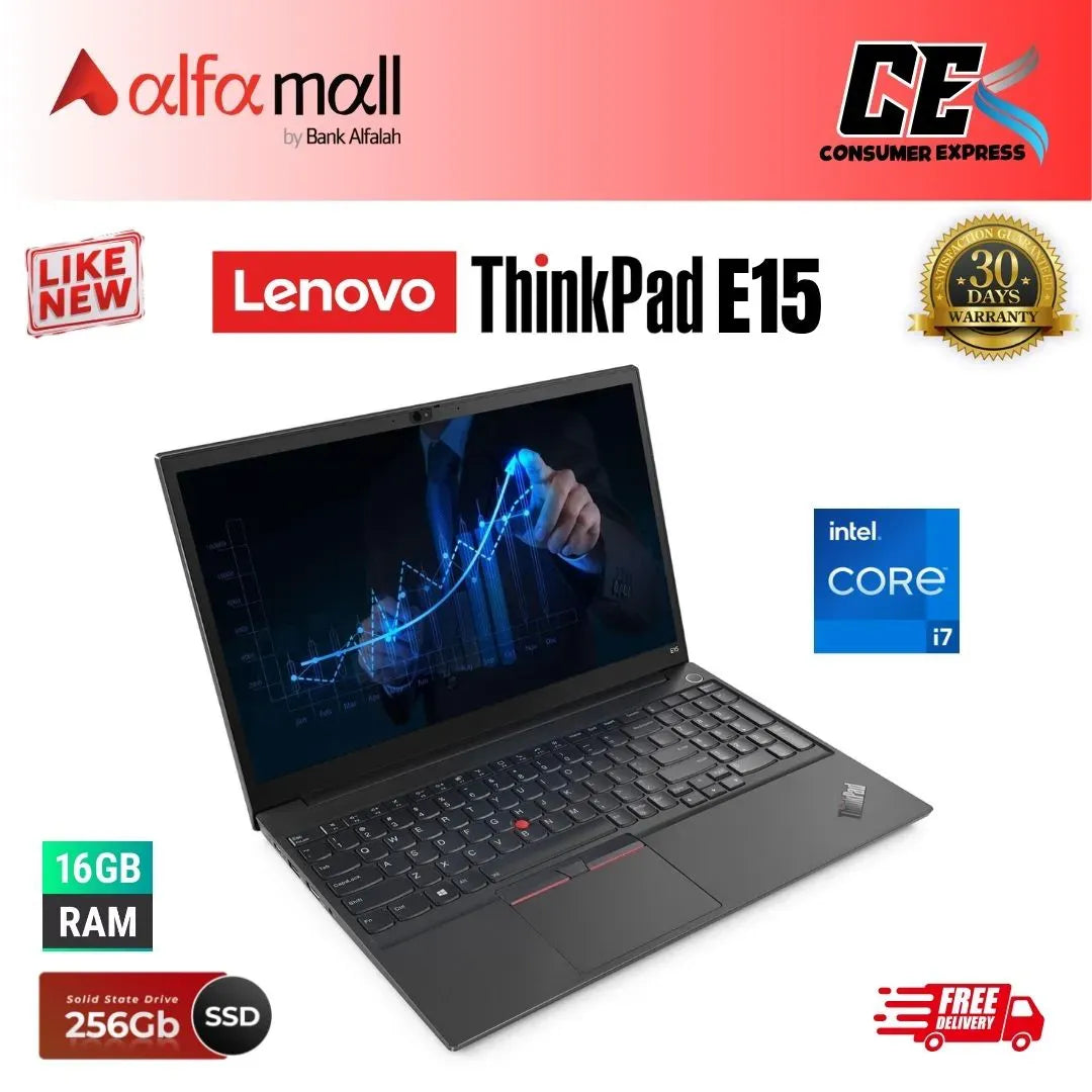 Lenovo Thinkpad E15 G2 Core i7 11th Gen 16 GB Ram 512 GB SSD 15.6 Inch Display (Like New) - Free Bag & HP Wireless Mouse (0% Markup Upto 6 Months)
