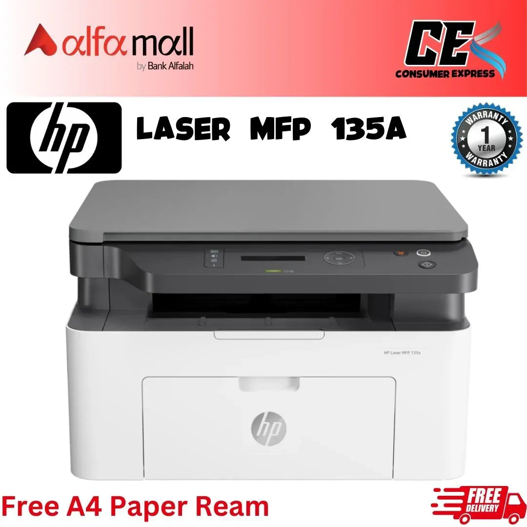 HP | Laser MFP 135a (4ZB82A) Printer | Black And White | 3-in-1 | Brand New | 1 Year Warranty (0% Markup Upto 6 Months)